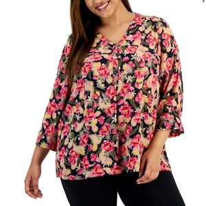 221M NWT JM Collection Plus Oaklyn Garden Utility Top - Size: 0X